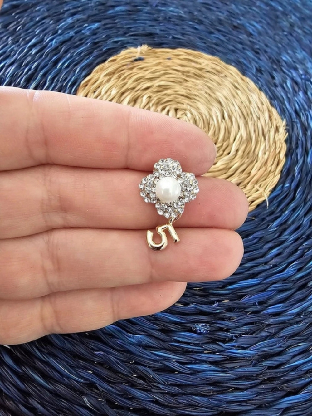 Pearl Rhinestone Drop Earrings